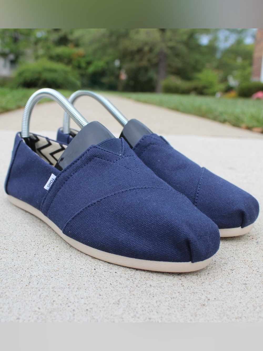 TOMS Alpargata Navy Blue Canvas Slip-On Shoes Sz 8